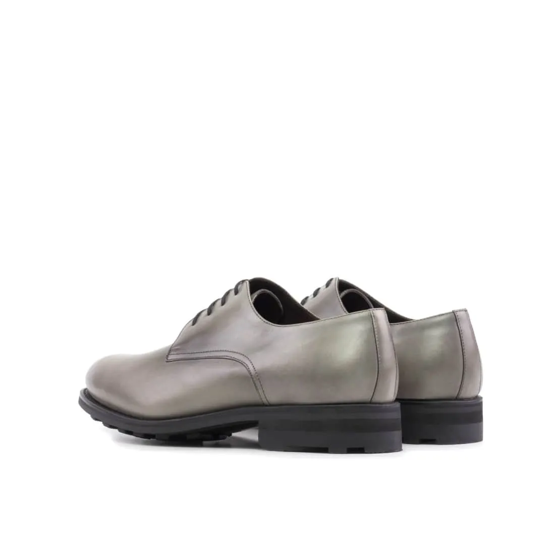 Derbie Blucher en cuir gris clair - Semelles Rocky Commando