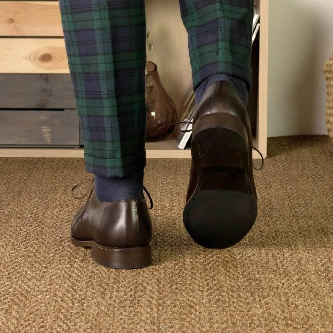 Derbie Blucher en cuir marron foncé