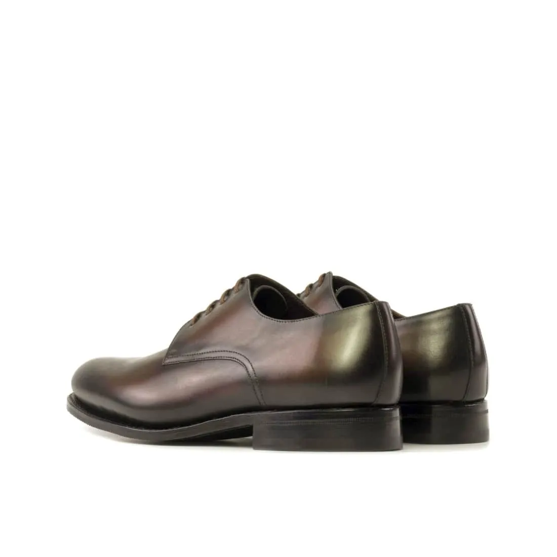 Derbie Blucher en cuir patiné marron foncé