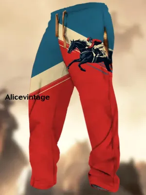 Derby Horse Art Print Casual Sweatpants