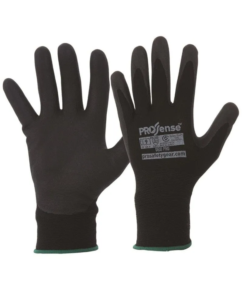 Dexi-Pro Breathable Nitrile Glove 12 Pack - Black