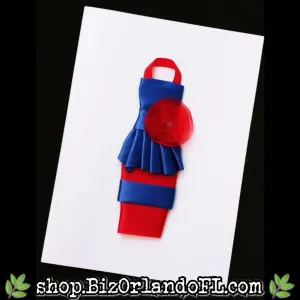 DRESSY CARDS: Patriotic Dress Theme Handmade Greeting Card by Local Artisan