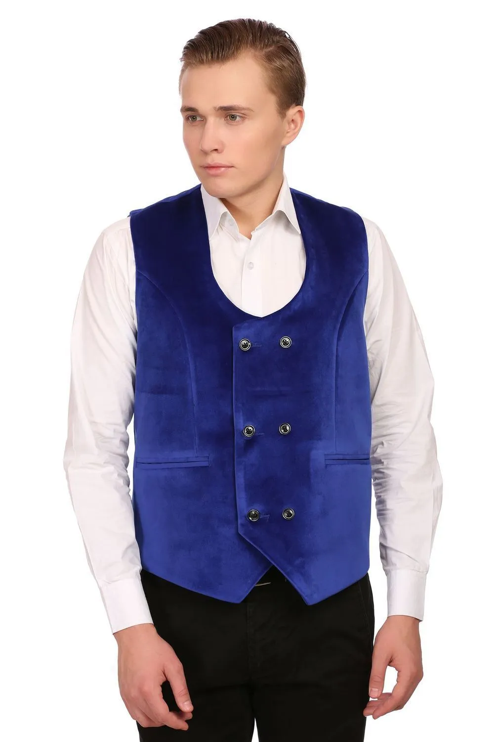 Dust Free Cotton Velvet Blue Jacket