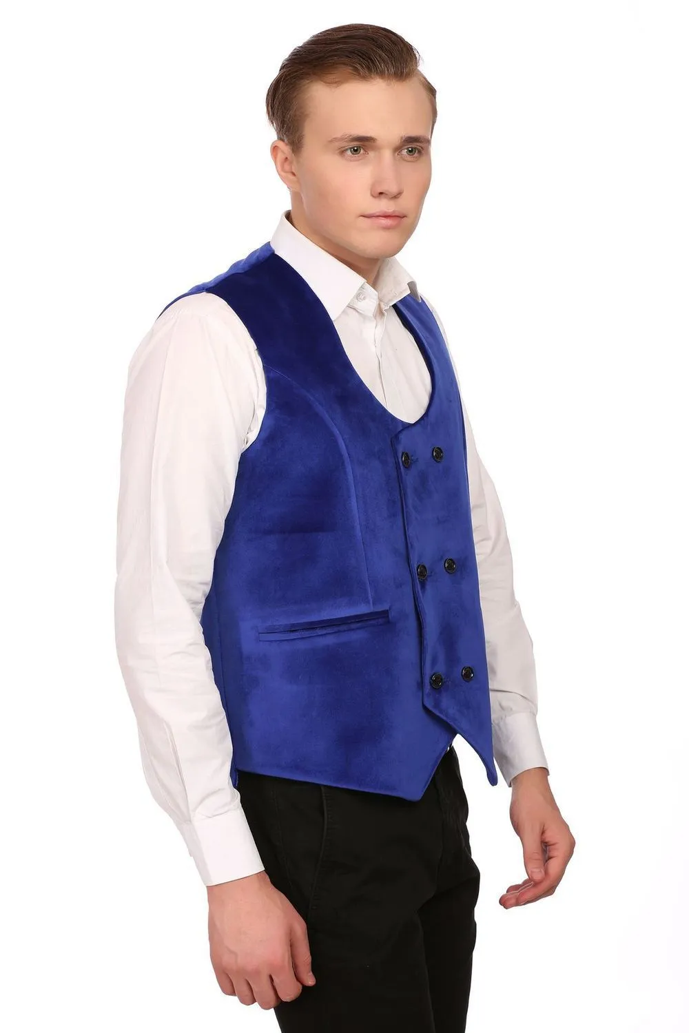 Dust Free Cotton Velvet Blue Jacket