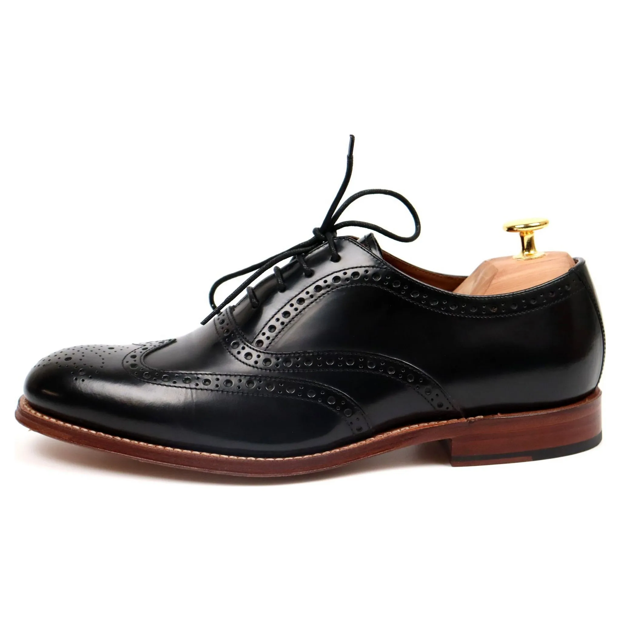 'Dylan' Black Leather Brogues UK 6 F