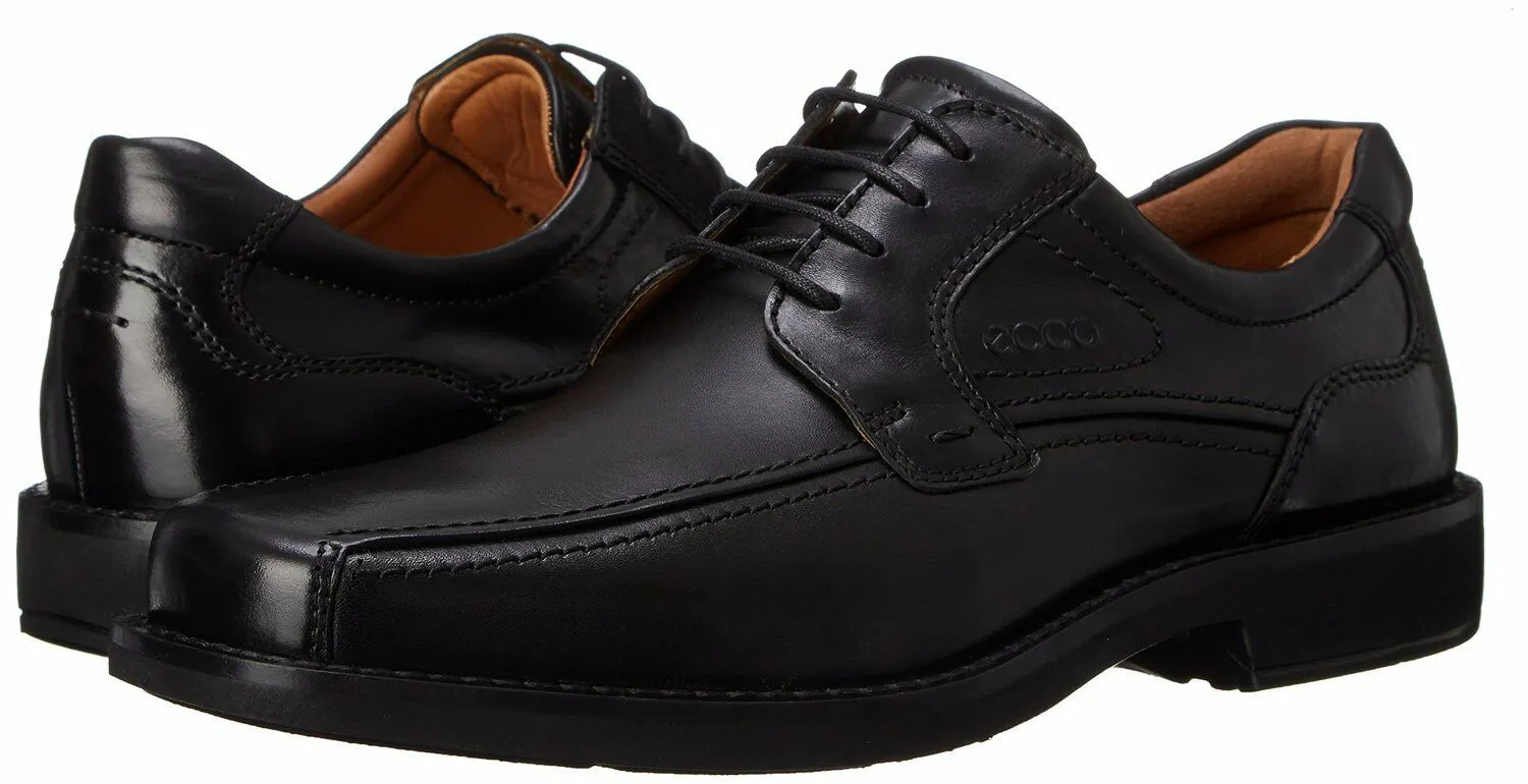 ECCO Men's 600254 Seattle Black Leather Bicycle-Toe Oxford