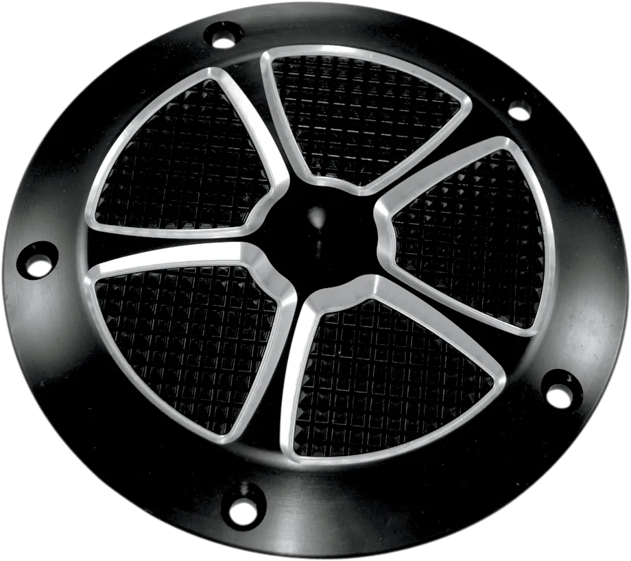 Eddie Trotta Designs TC-025B Derby Cover - Star Cut - Black Anodized