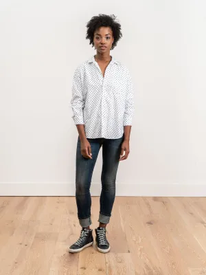 eileen shirt - white w/ navy stars