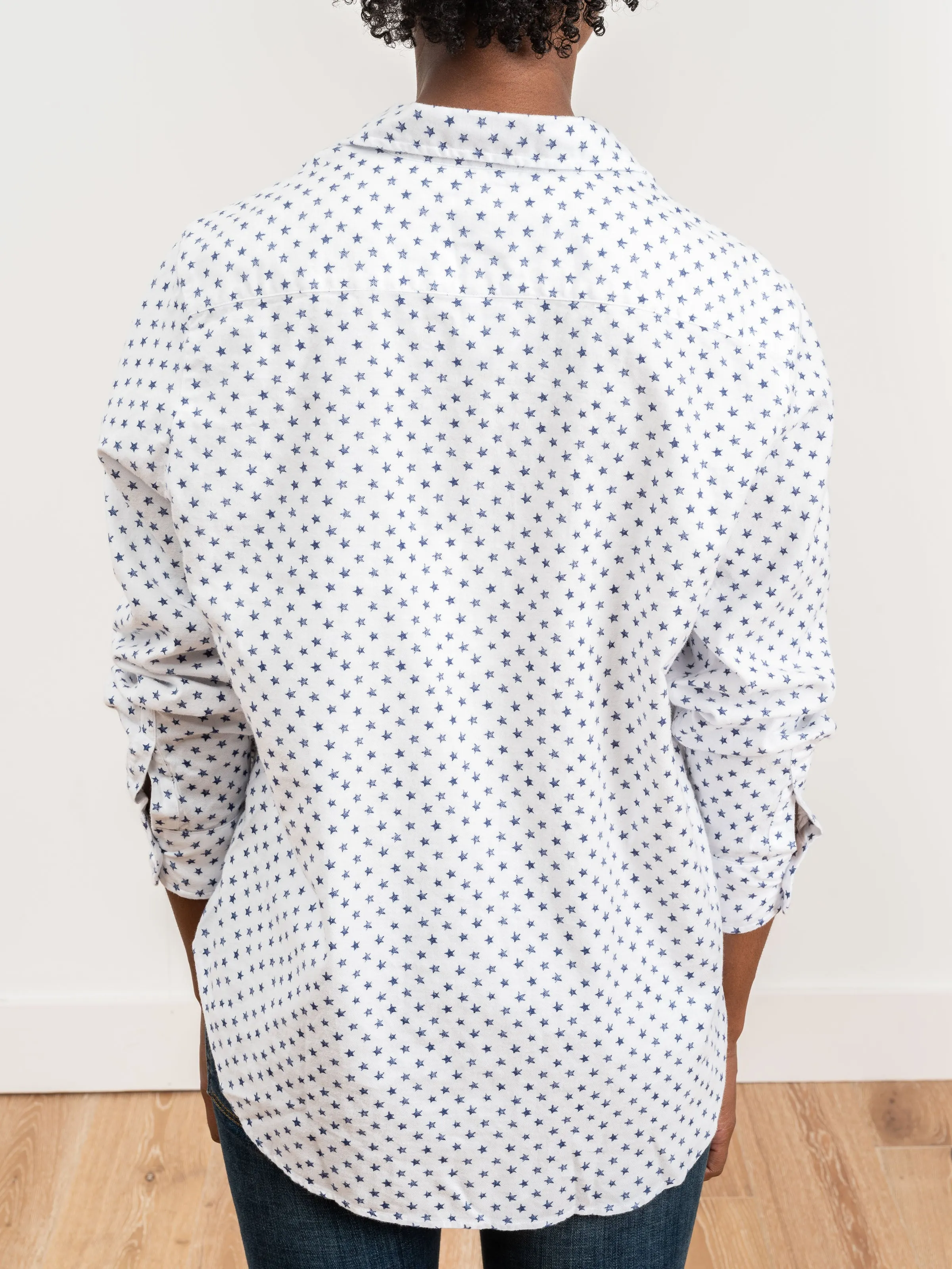 eileen shirt - white w/ navy stars