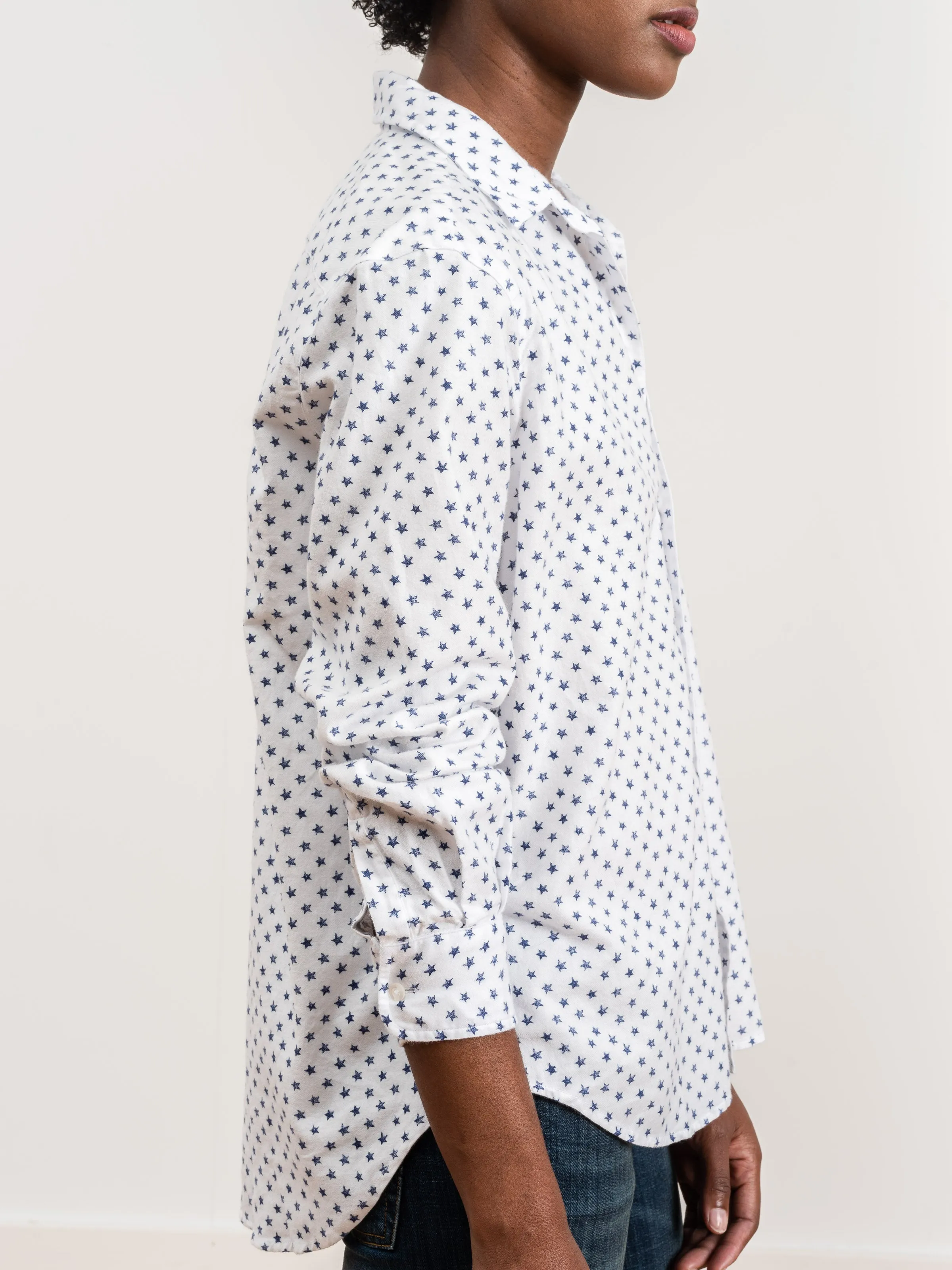 eileen shirt - white w/ navy stars