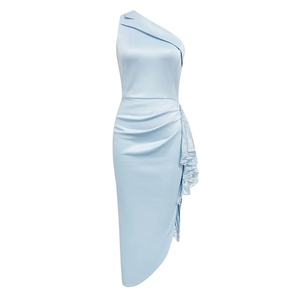 Elegant One Shoulder Sleeveless Side Slit Formal Dress