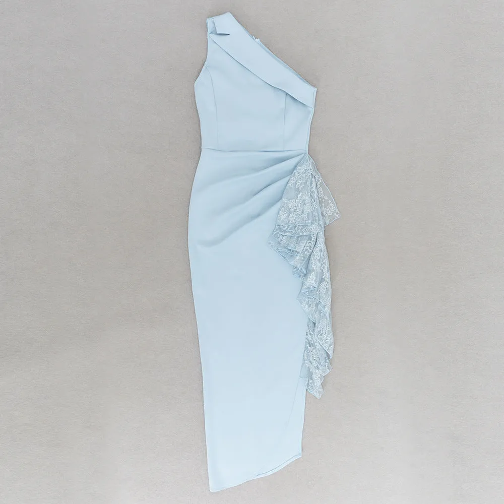 Elegant One Shoulder Sleeveless Side Slit Formal Dress