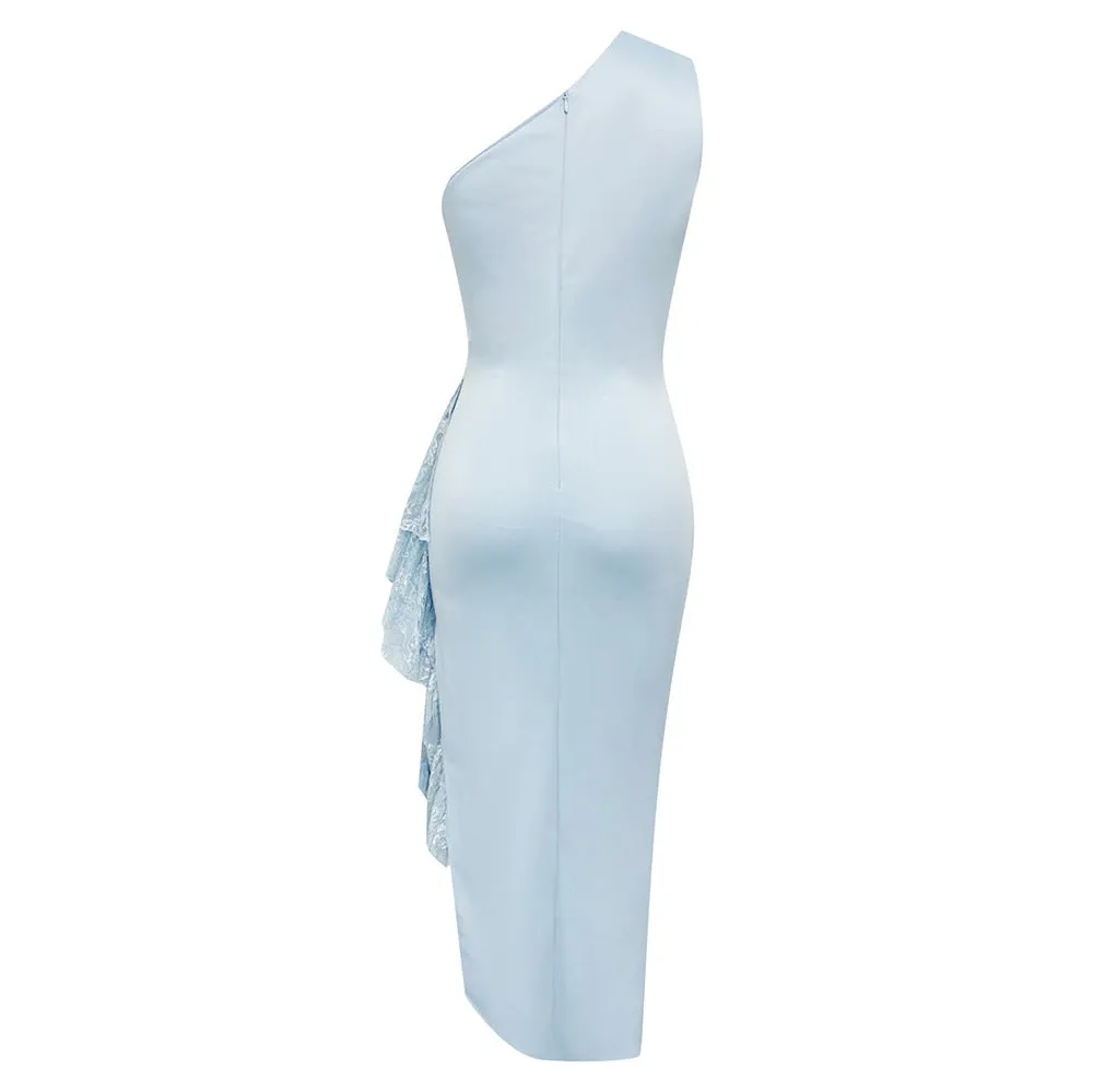 Elegant One Shoulder Sleeveless Side Slit Formal Dress