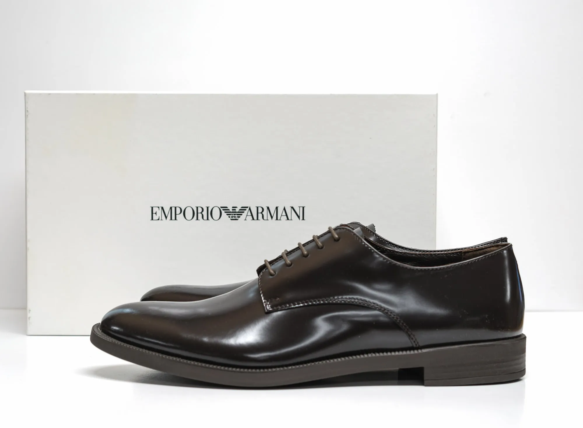 Emporio Armani Men's Brown Derby Lace Up Shoes X4C510 - 30% OFF
