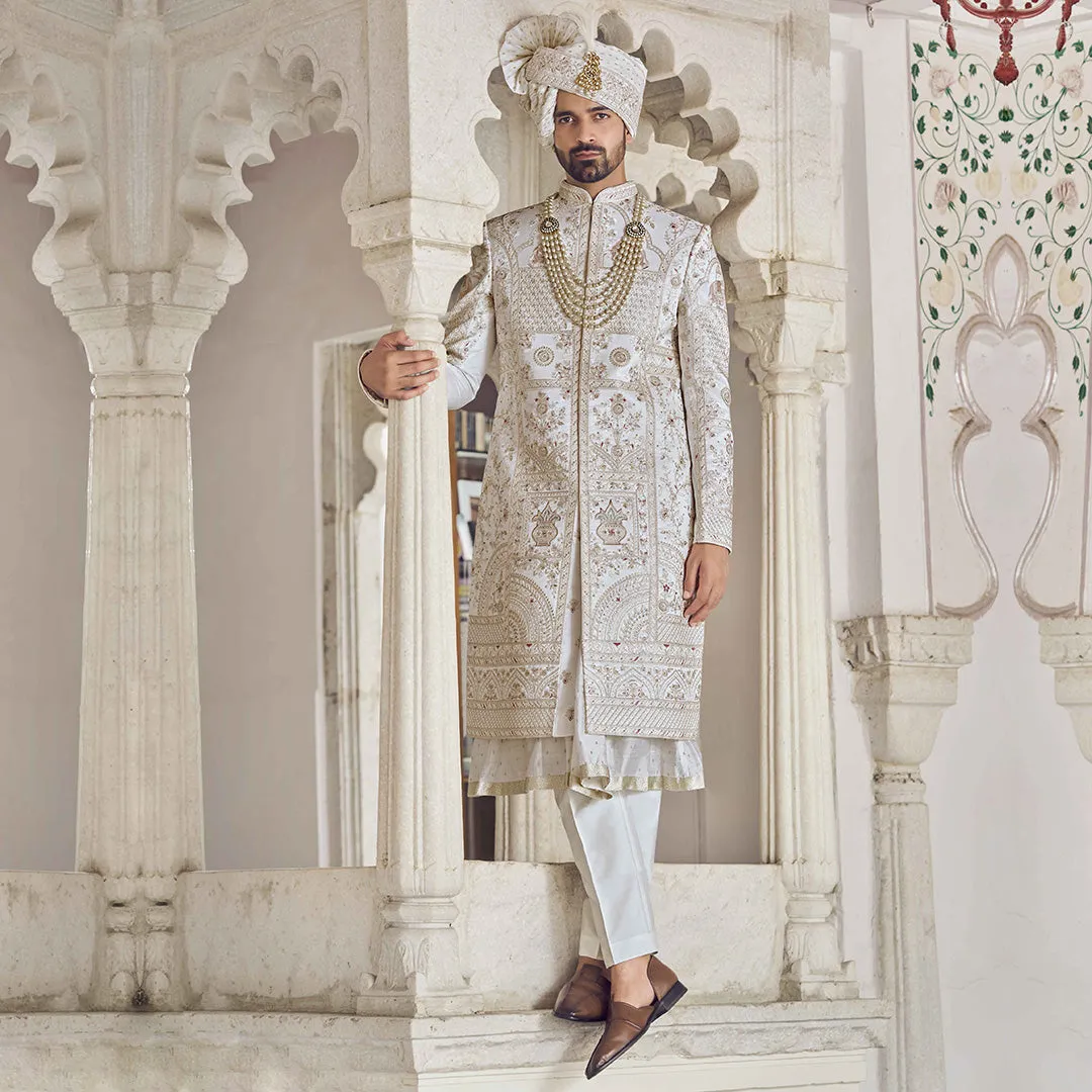 Ethereal Off-White Sherwani for Men