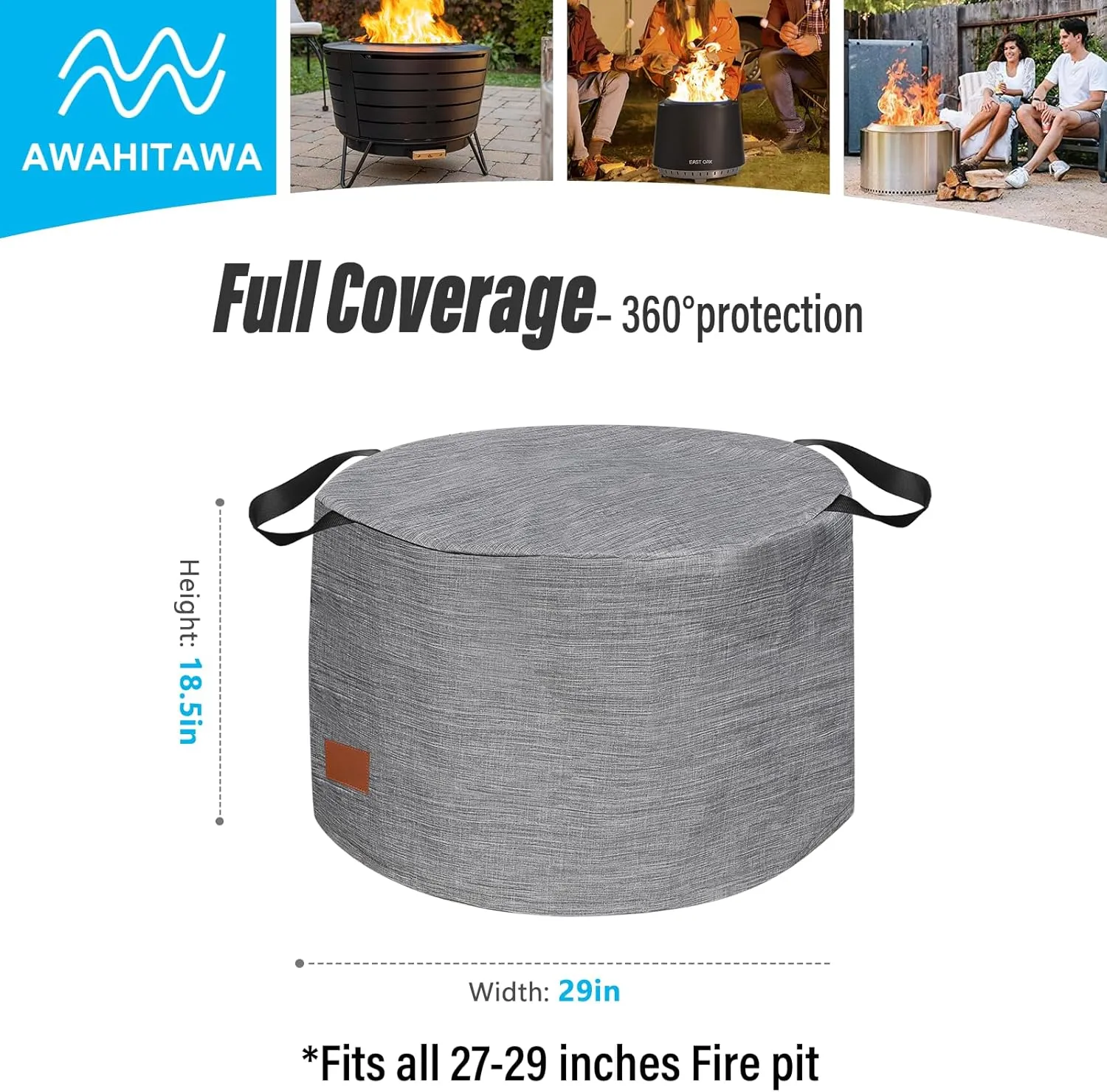 Fire Pit Cover for For Solo Stove Yukon 29 Inch, Waterproof Solo Stove Shelter