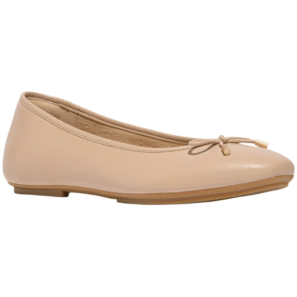 FitFlop Delicato Bow Soft Leather Classic Beige Ballerina Shoes