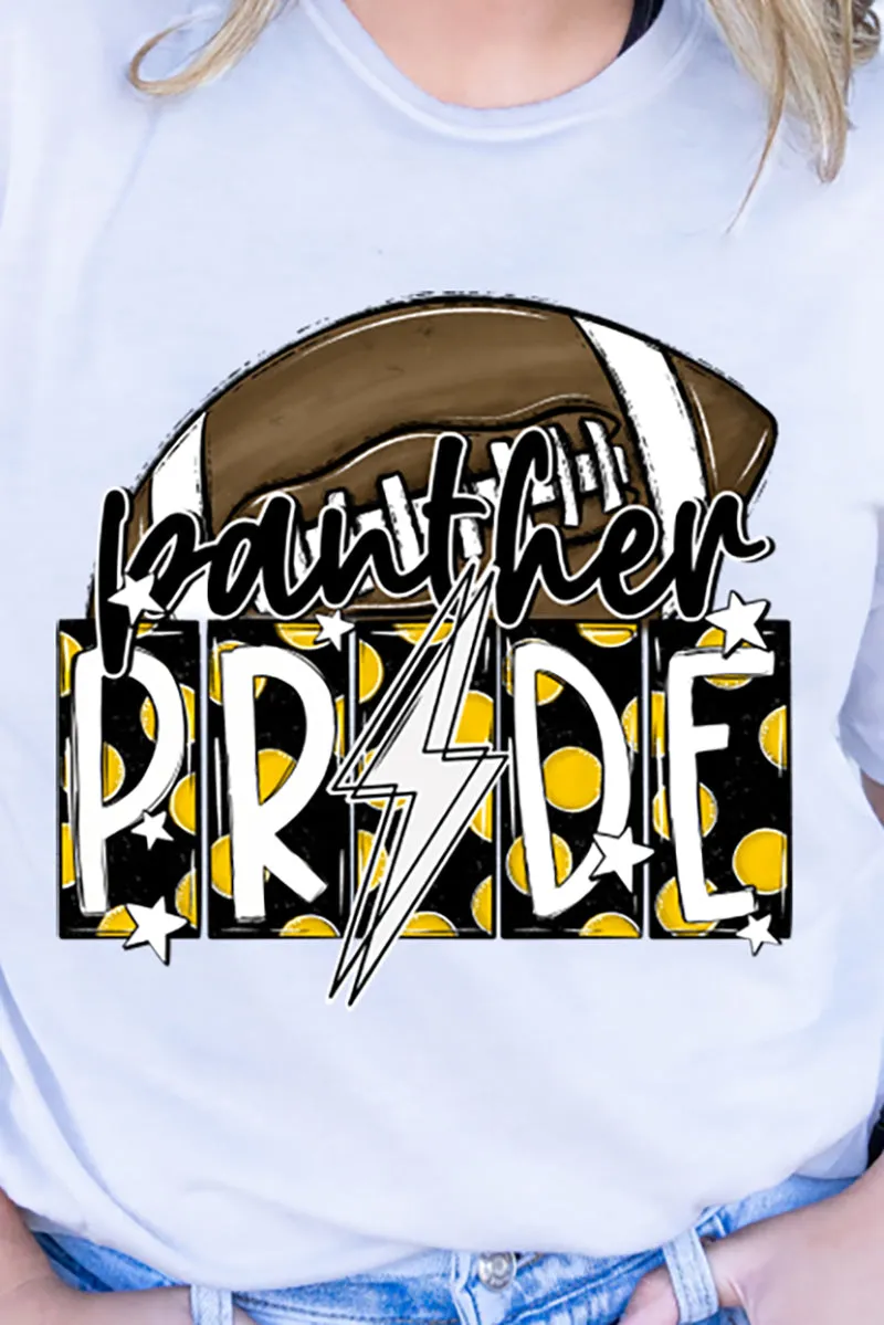 Football Pride Panther Black & Gold Adult Soft-Tek Blend T-Shirt