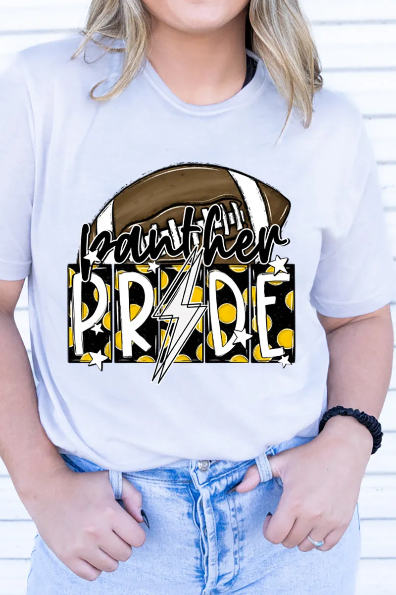 Football Pride Panther Black & Gold Adult Soft-Tek Blend T-Shirt