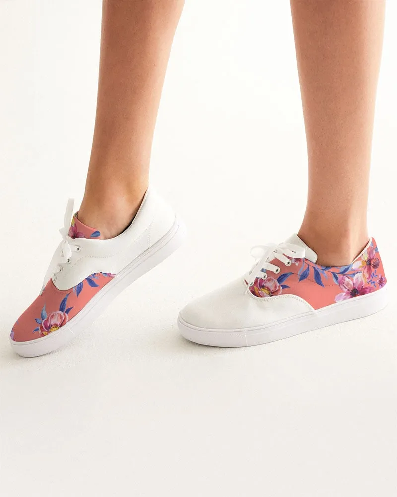Forbidden Floral  Women's Lace Up Canvas Shoe