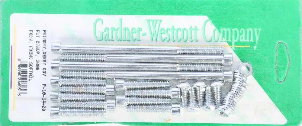 Gardner-Westcott P-10-14-08 Primary and Derby Covers Chrome Steel Socket-Head Bolt Kit