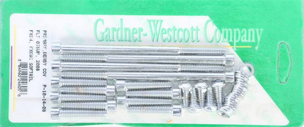 Gardner-Westcott P-10-14-08 Primary and Derby Covers Chrome Steel Socket-Head Bolt Kit