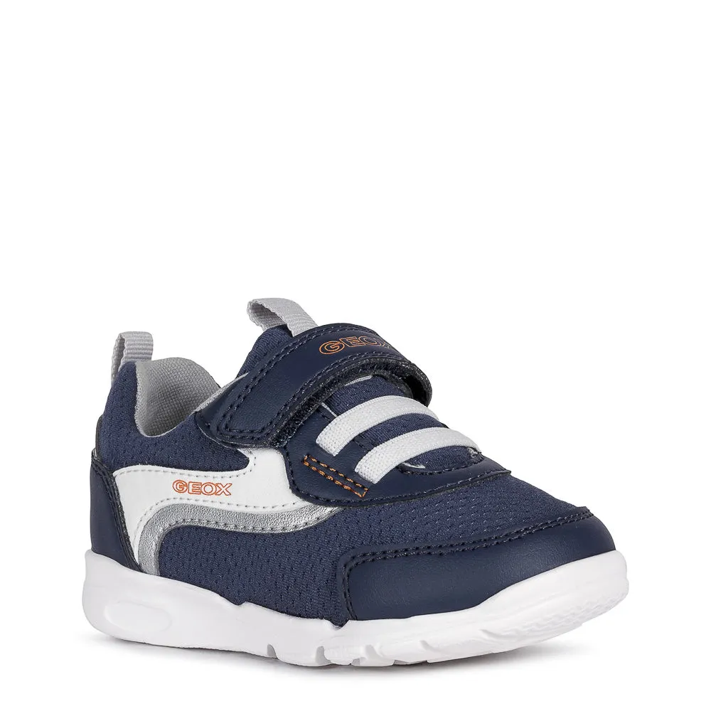 Geox B RUNNER B. B - MESH GEOBUCK NAVY/ORANGE
