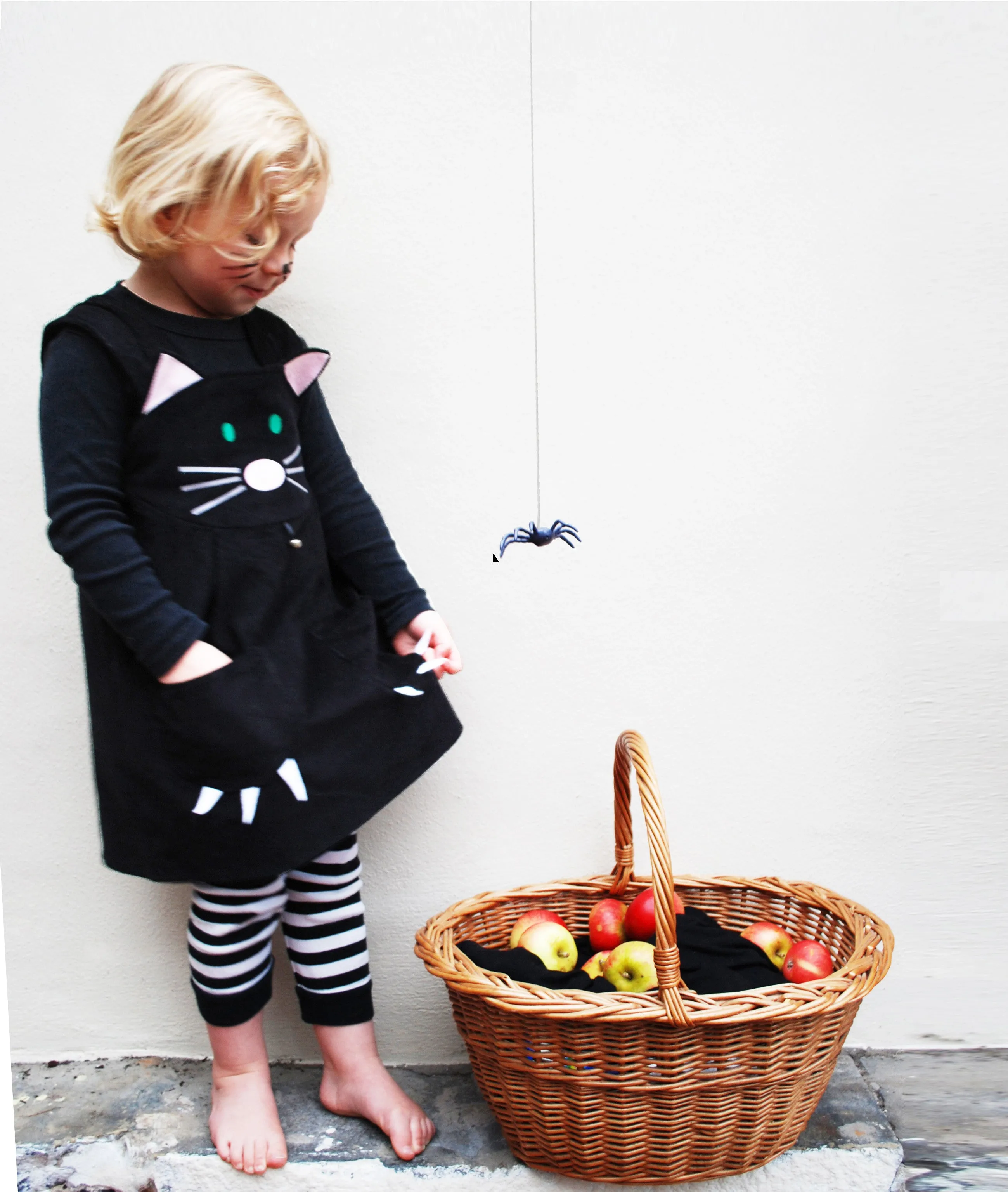 Girls Cat Dress pinafore