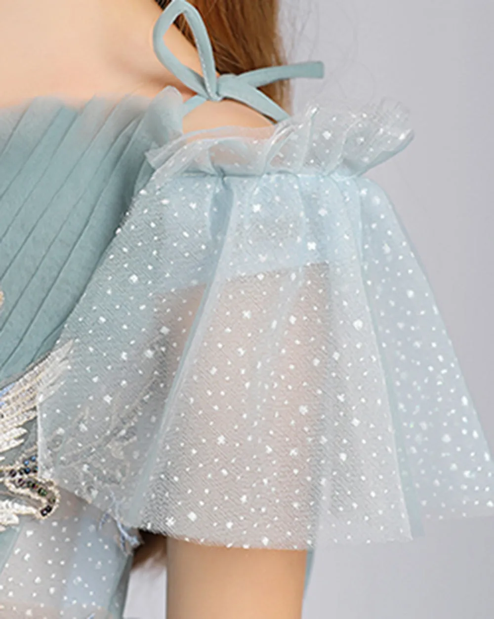 Girls Fairy Tulle Flower Girl Dress Appliques Dress for Party