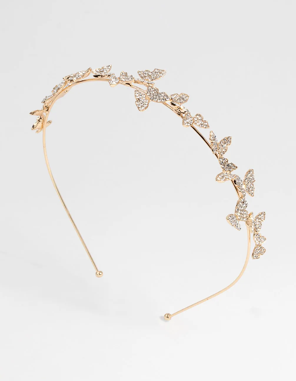 Gold Butterfly & Diamante Headband