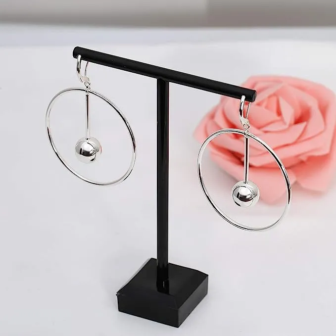 Gold Dangle Earrings Silver Hoop Earrings