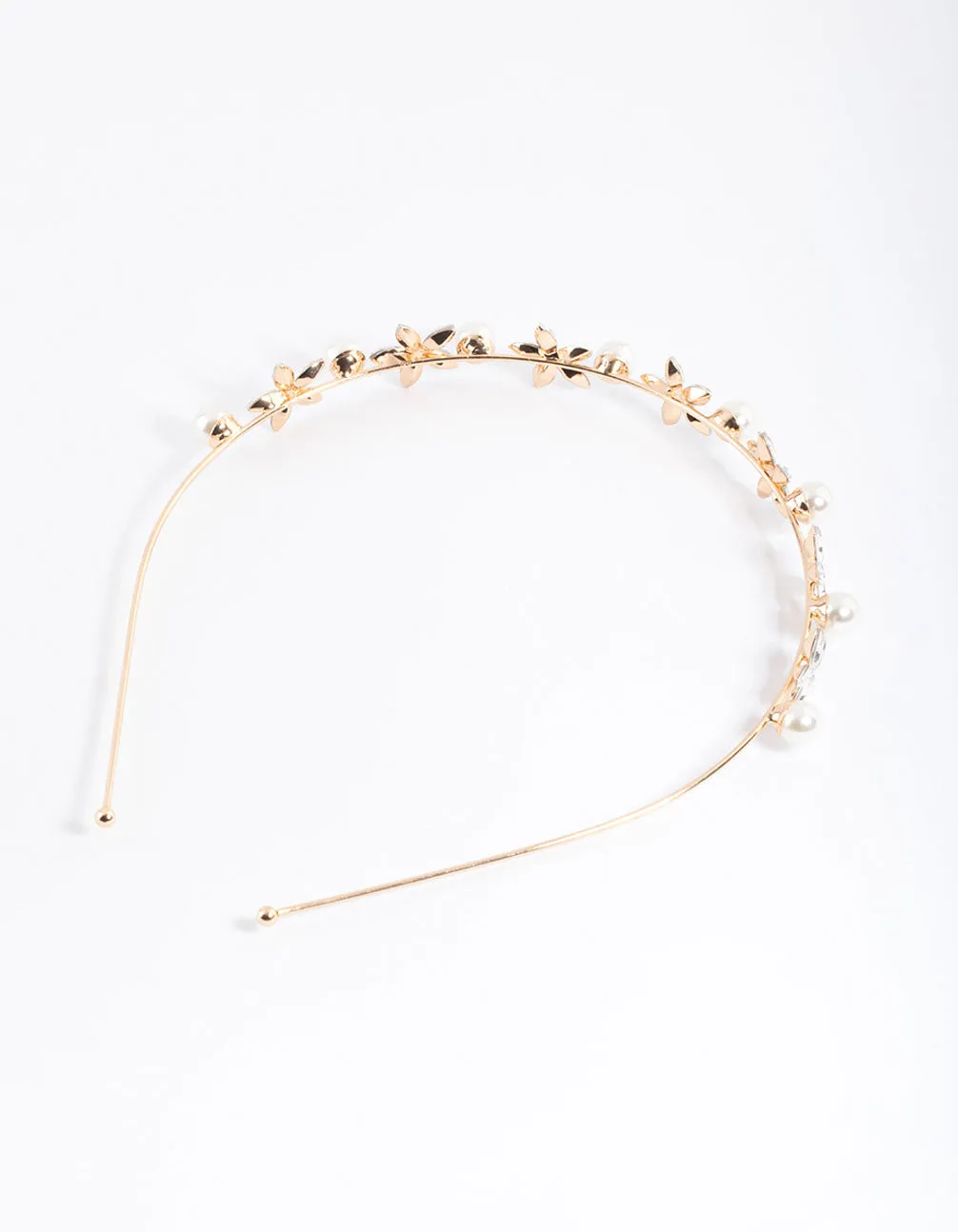 Gold Pearl Diamante Detail Headband