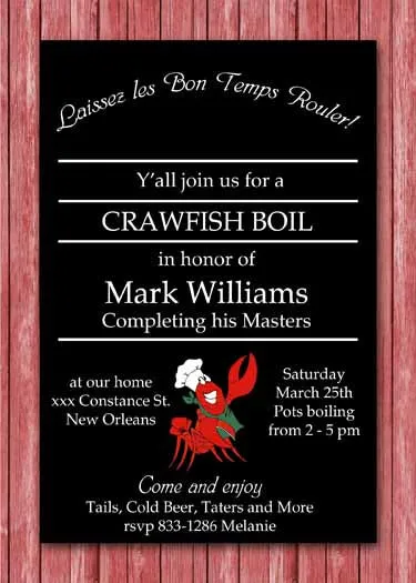 GOOD TIME CRAWFISH CUSTOM INVITATION