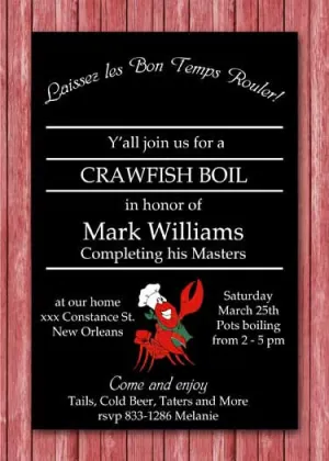 GOOD TIME CRAWFISH CUSTOM INVITATION