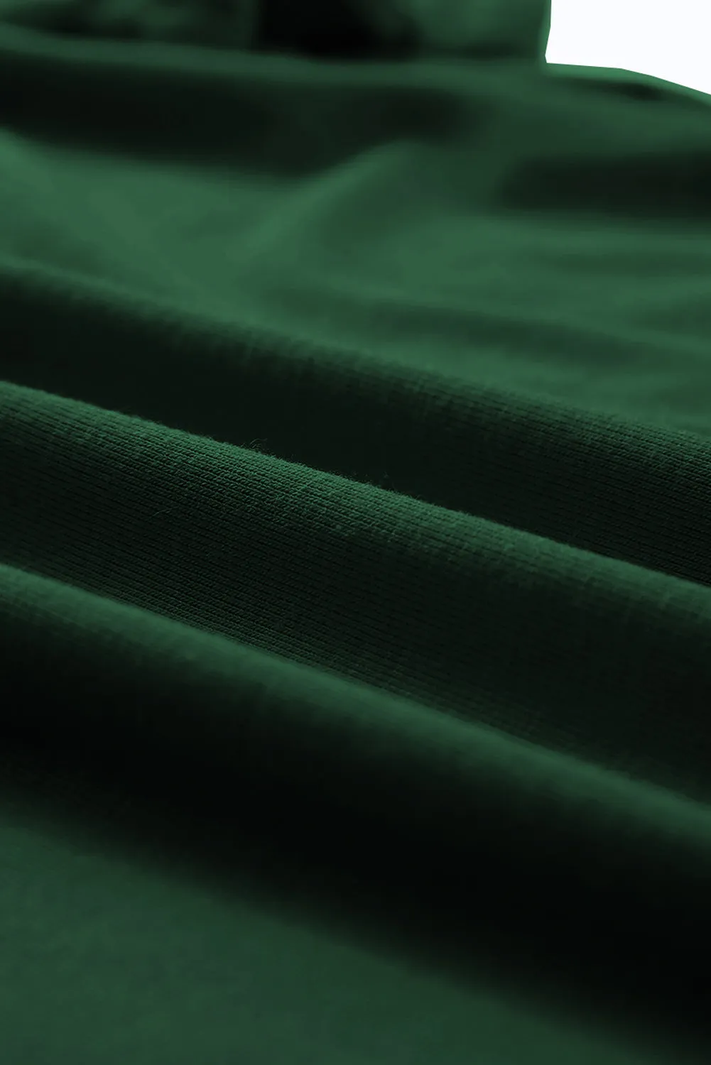 Green Casual Plain Crew Neck Tee