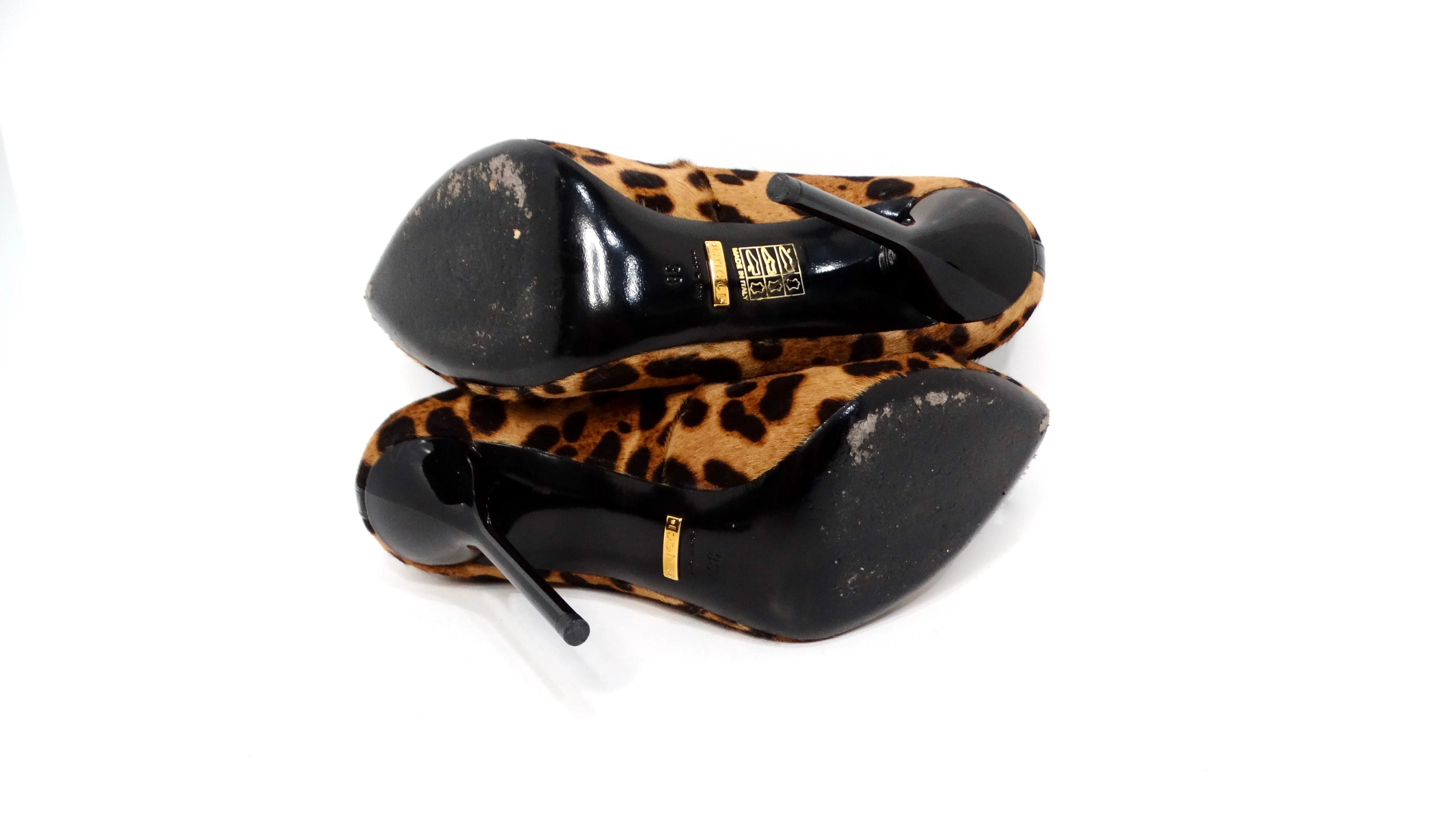 Gucci Leopard Print Calf Hair Beverly Pumps