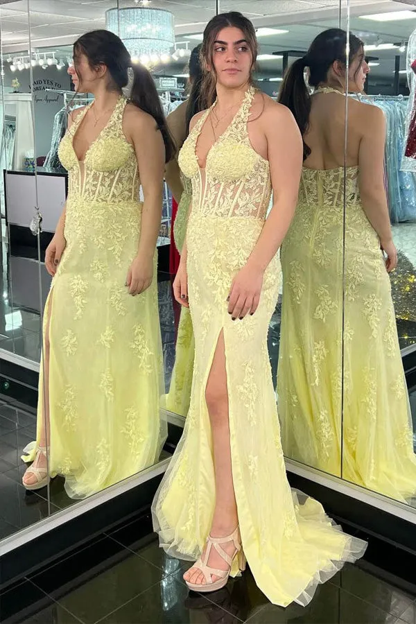 Halter Neck Mermaid Prom Dresses Stunning Formal Dresses TP1295