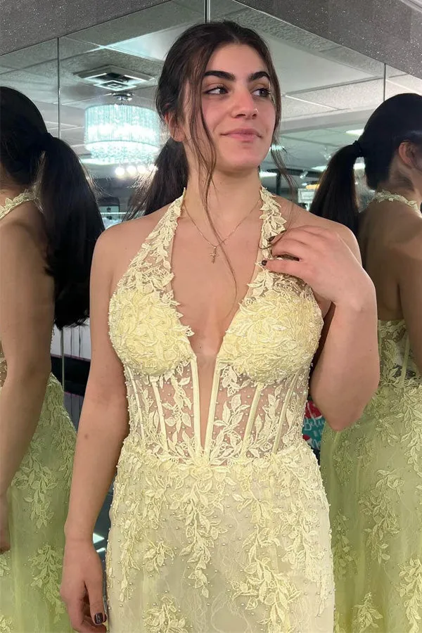 Halter Neck Mermaid Prom Dresses Stunning Formal Dresses TP1295