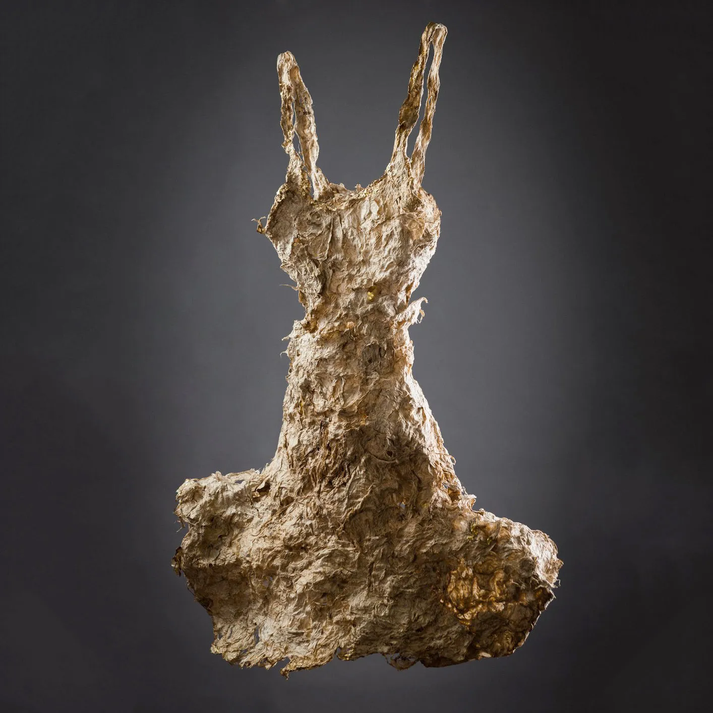 Handmade Paper Natural Fibers Dress Sculpture ~ Abaca Dress