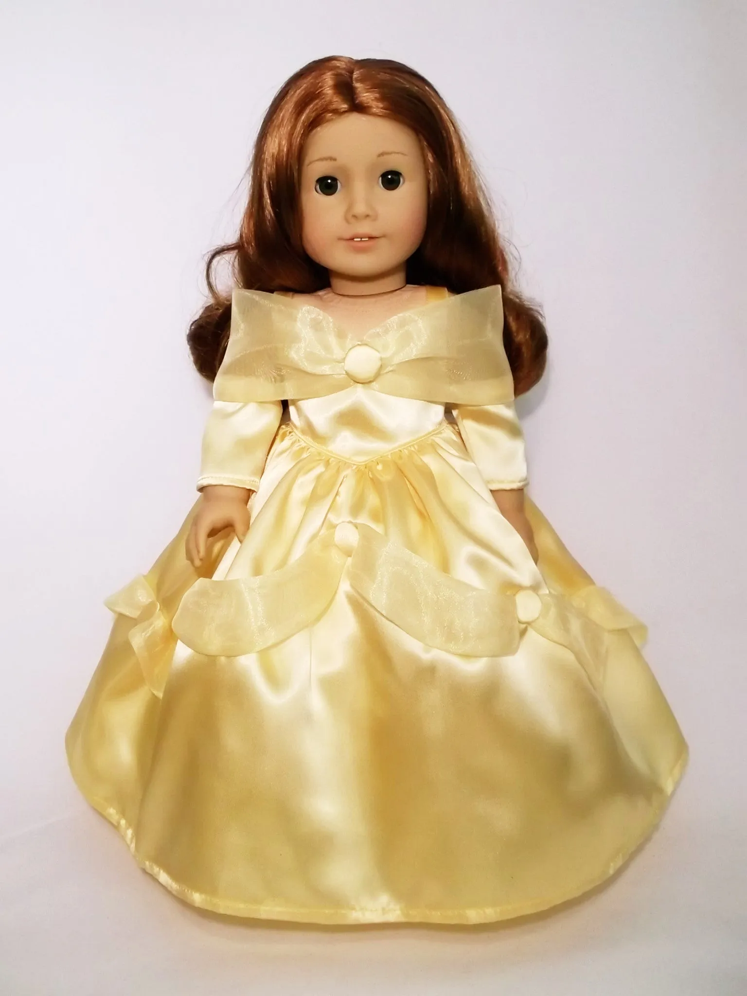 Handmade Princess Belle dress for American Girl doll and 18" Dolls.