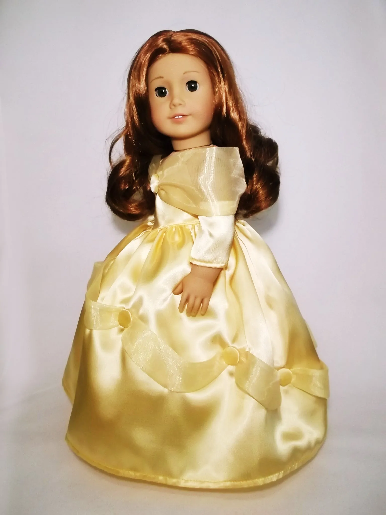 Handmade Princess Belle dress for American Girl doll and 18" Dolls.
