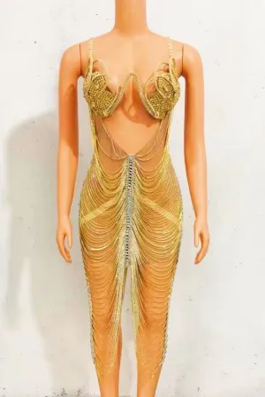 Handmade Top Luxury Leotard Crystal Bodysuit