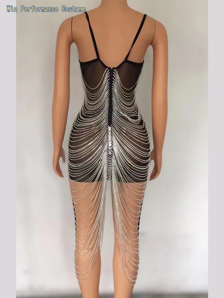 Handmade Top Luxury Leotard Crystal Bodysuit