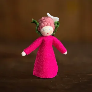 Handmade Wool Fairy - Raspberry Girl - White