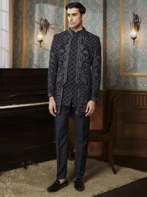 Heavy ThreadWork based Black Jodhpuri
