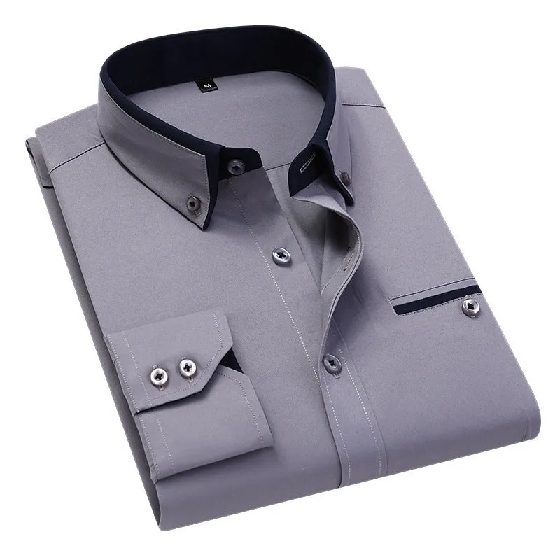 INSTOCK- business long-sleeved Korean style plaid casual slim fit