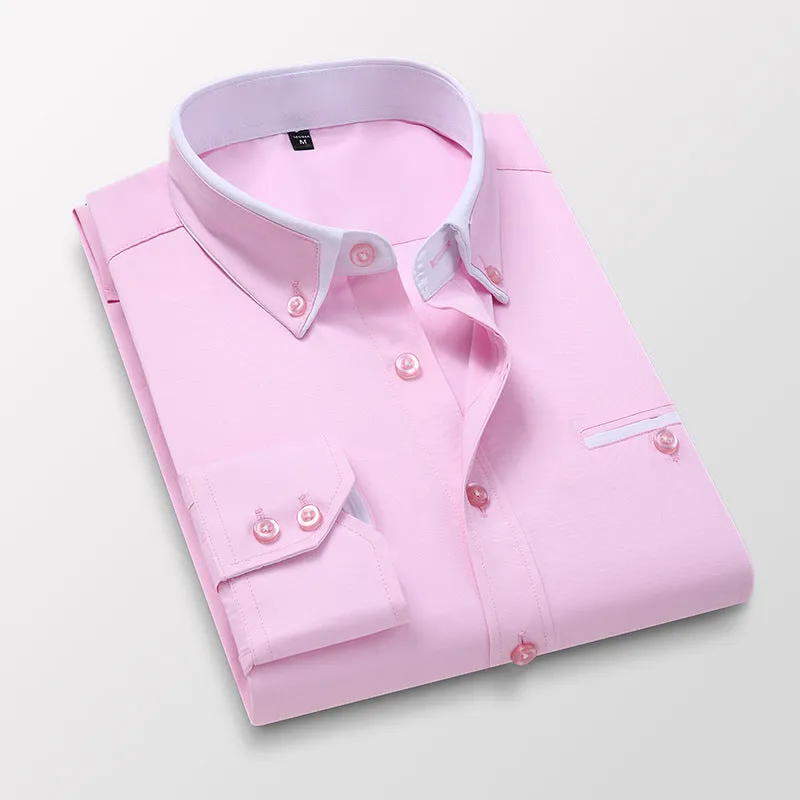 INSTOCK- business long-sleeved Korean style plaid casual slim fit