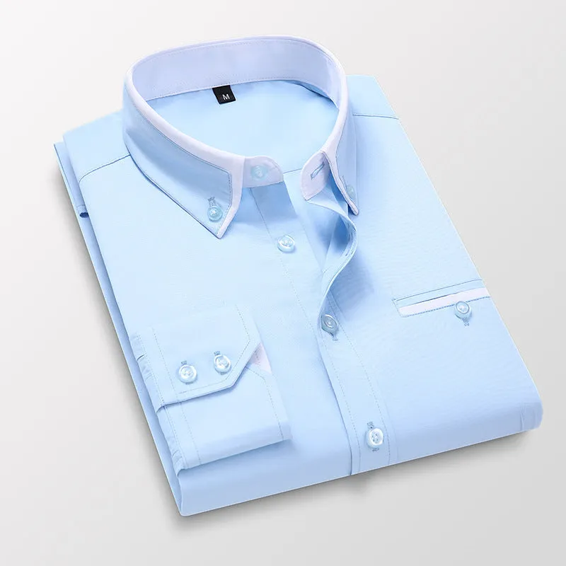 INSTOCK- business long-sleeved Korean style plaid casual slim fit