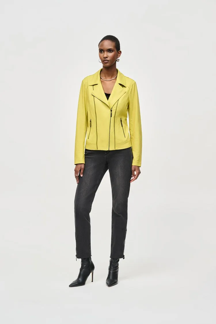 Joseph Ribkoff Foiled Knit Moto Jacket