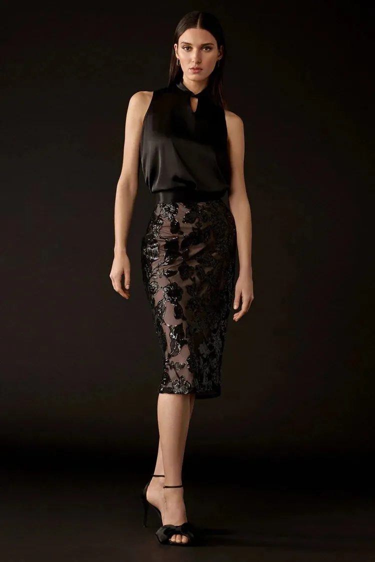 Joseph Ribkoff Novelty Sequins Pull-On Skirt